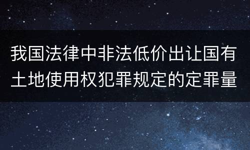 我国法律中非法低价出让国有土地使用权犯罪规定的定罪量刑的标准有哪些