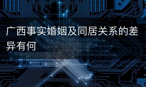 广西事实婚姻及同居关系的差异有何