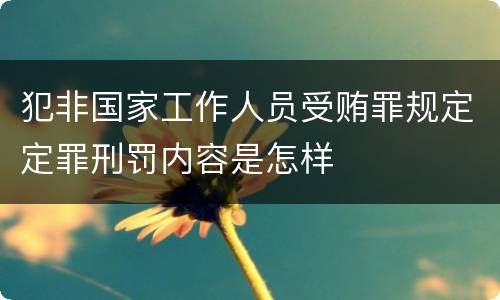 犯非国家工作人员受贿罪规定定罪刑罚内容是怎样