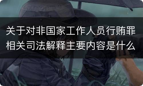 关于对非国家工作人员行贿罪相关司法解释主要内容是什么