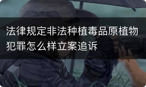 法律规定非法种植毒品原植物犯罪怎么样立案追诉