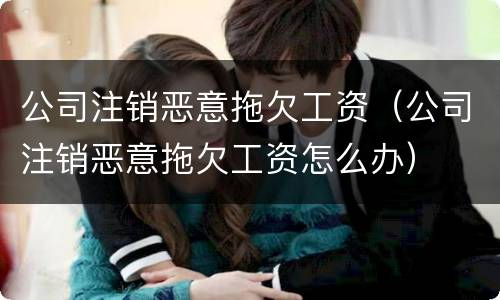 公司注销恶意拖欠工资（公司注销恶意拖欠工资怎么办）