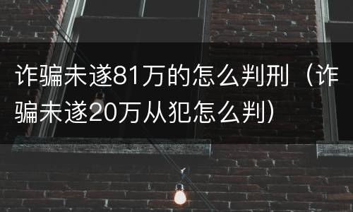 诈骗未遂81万的怎么判刑（诈骗未遂20万从犯怎么判）