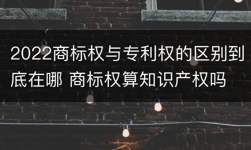 2022商标权与专利权的区别到底在哪 商标权算知识产权吗