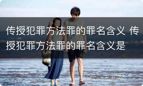 传授犯罪方法罪的罪名含义 传授犯罪方法罪的罪名含义是