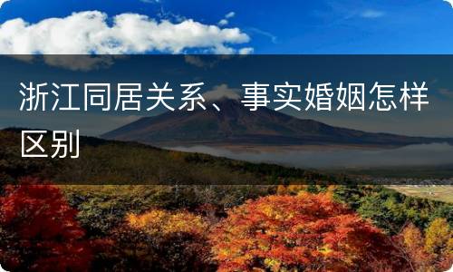 浙江同居关系、事实婚姻怎样区别