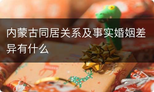 内蒙古同居关系及事实婚姻差异有什么