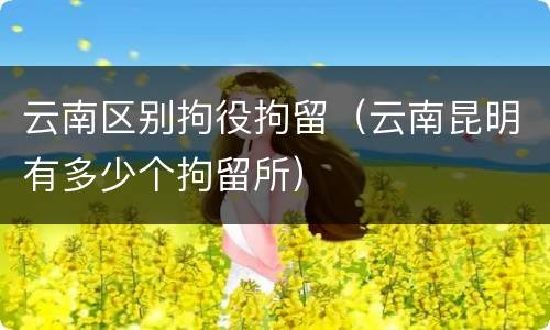 云南区别拘役拘留（云南昆明有多少个拘留所）