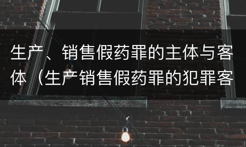 生产、销售假药罪的主体与客体（生产销售假药罪的犯罪客体是）
