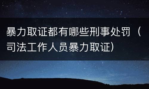 暴力取证都有哪些刑事处罚（司法工作人员暴力取证）