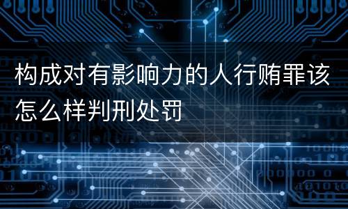 构成对有影响力的人行贿罪该怎么样判刑处罚