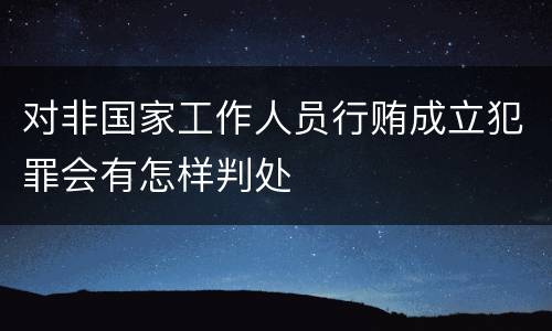 对非国家工作人员行贿成立犯罪会有怎样判处