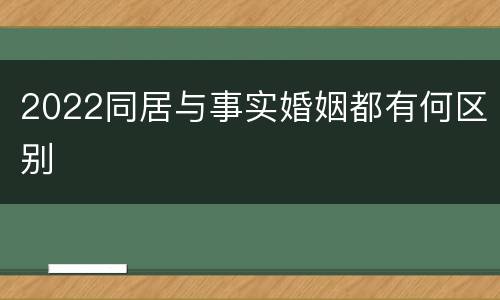 2022同居与事实婚姻都有何区别
