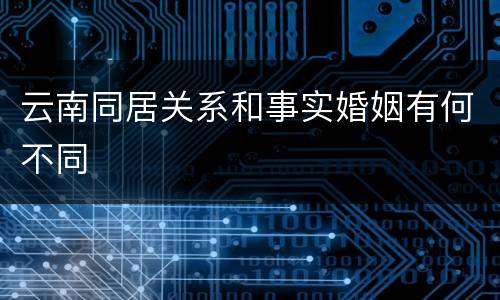 云南同居关系和事实婚姻有何不同