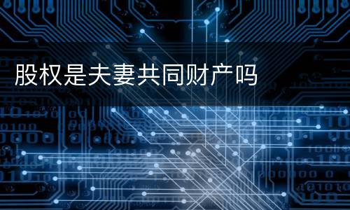 股权是夫妻共同财产吗