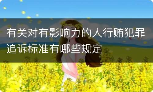有关对有影响力的人行贿犯罪追诉标准有哪些规定