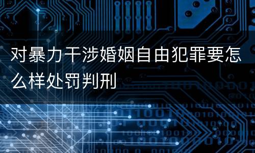 对暴力干涉婚姻自由犯罪要怎么样处罚判刑
