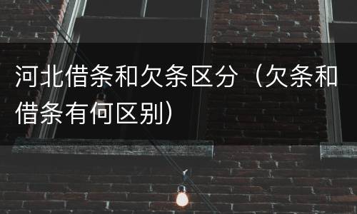 河北借条和欠条区分（欠条和借条有何区别）