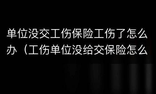 单位没交工伤保险工伤了怎么办（工伤单位没给交保险怎么办）