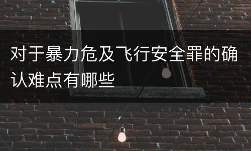 对于暴力危及飞行安全罪的确认难点有哪些