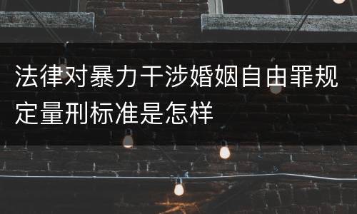 法律对暴力干涉婚姻自由罪规定量刑标准是怎样