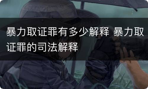暴力取证罪有多少解释 暴力取证罪的司法解释