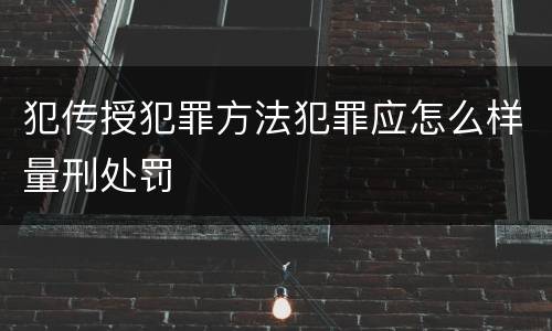犯传授犯罪方法犯罪应怎么样量刑处罚