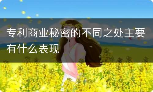 专利商业秘密的不同之处主要有什么表现