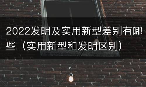 2022发明及实用新型差别有哪些（实用新型和发明区别）