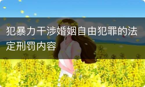 犯暴力干涉婚姻自由犯罪的法定刑罚内容