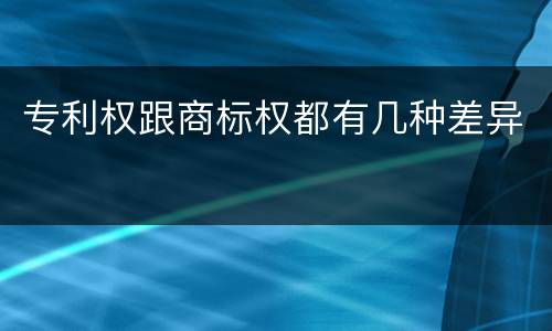 专利权跟商标权都有几种差异