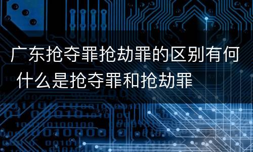 广东抢夺罪抢劫罪的区别有何 什么是抢夺罪和抢劫罪
