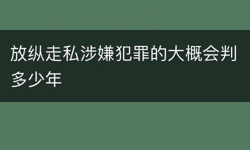放纵走私涉嫌犯罪的大概会判多少年