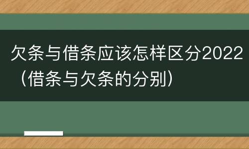欠条与借条应该怎样区分2022（借条与欠条的分别）