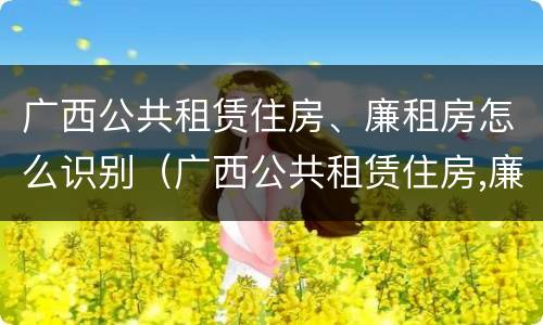 广西公共租赁住房、廉租房怎么识别（广西公共租赁住房,廉租房怎么识别的）