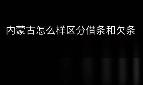 内蒙古怎么样区分借条和欠条