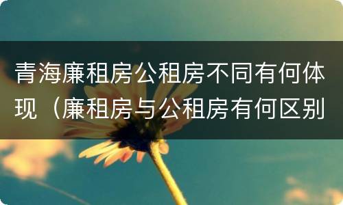 青海廉租房公租房不同有何体现（廉租房与公租房有何区别）