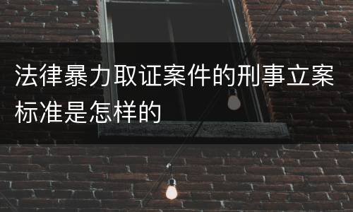 法律暴力取证案件的刑事立案标准是怎样的