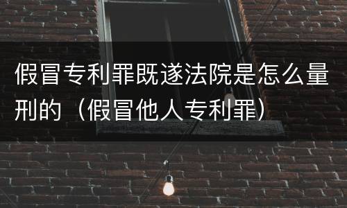 假冒专利罪既遂法院是怎么量刑的（假冒他人专利罪）