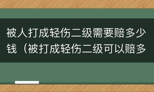 被人打成轻伤二级需要赔多少钱（被打成轻伤二级可以赔多少钱）