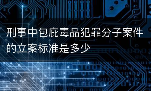 刑事中包庇毒品犯罪分子案件的立案标准是多少