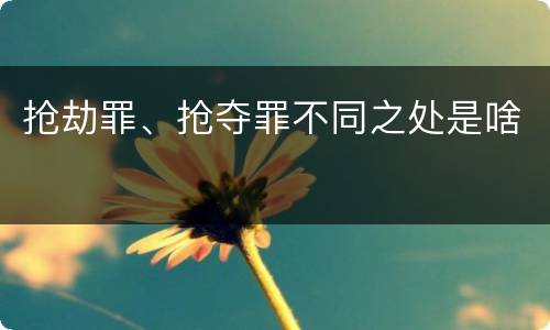 抢劫罪、抢夺罪不同之处是啥