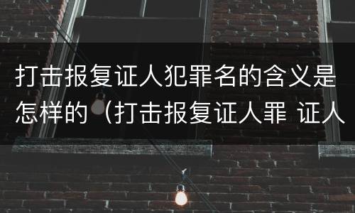 打击报复证人犯罪名的含义是怎样的（打击报复证人罪 证人的范围）