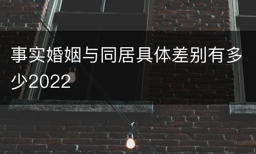 事实婚姻与同居具体差别有多少2022