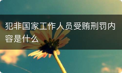 犯非国家工作人员受贿刑罚内容是什么