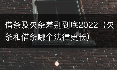 借条及欠条差别到底2022（欠条和借条哪个法律更长）