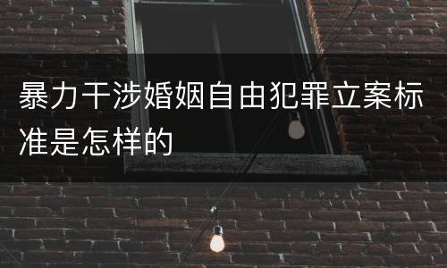暴力干涉婚姻自由犯罪立案标准是怎样的