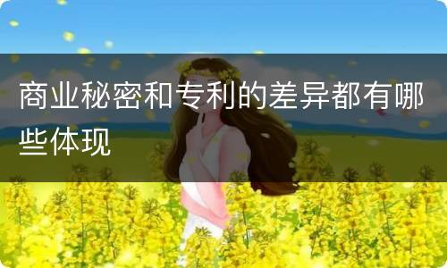 商业秘密和专利的差异都有哪些体现