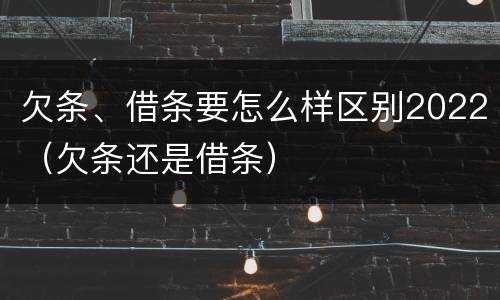 欠条、借条要怎么样区别2022（欠条还是借条）