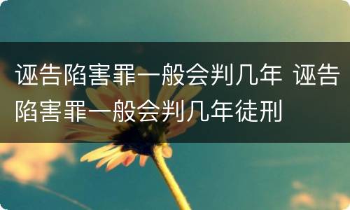 诬告陷害罪一般会判几年 诬告陷害罪一般会判几年徒刑